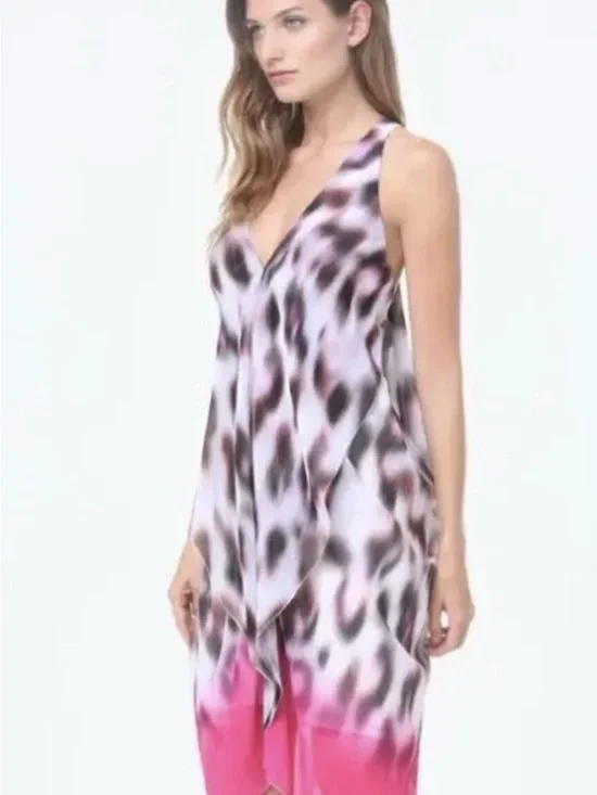 bebe Pink Ombre Animal-Print Sleeveless Dress - Picture 3 of 6